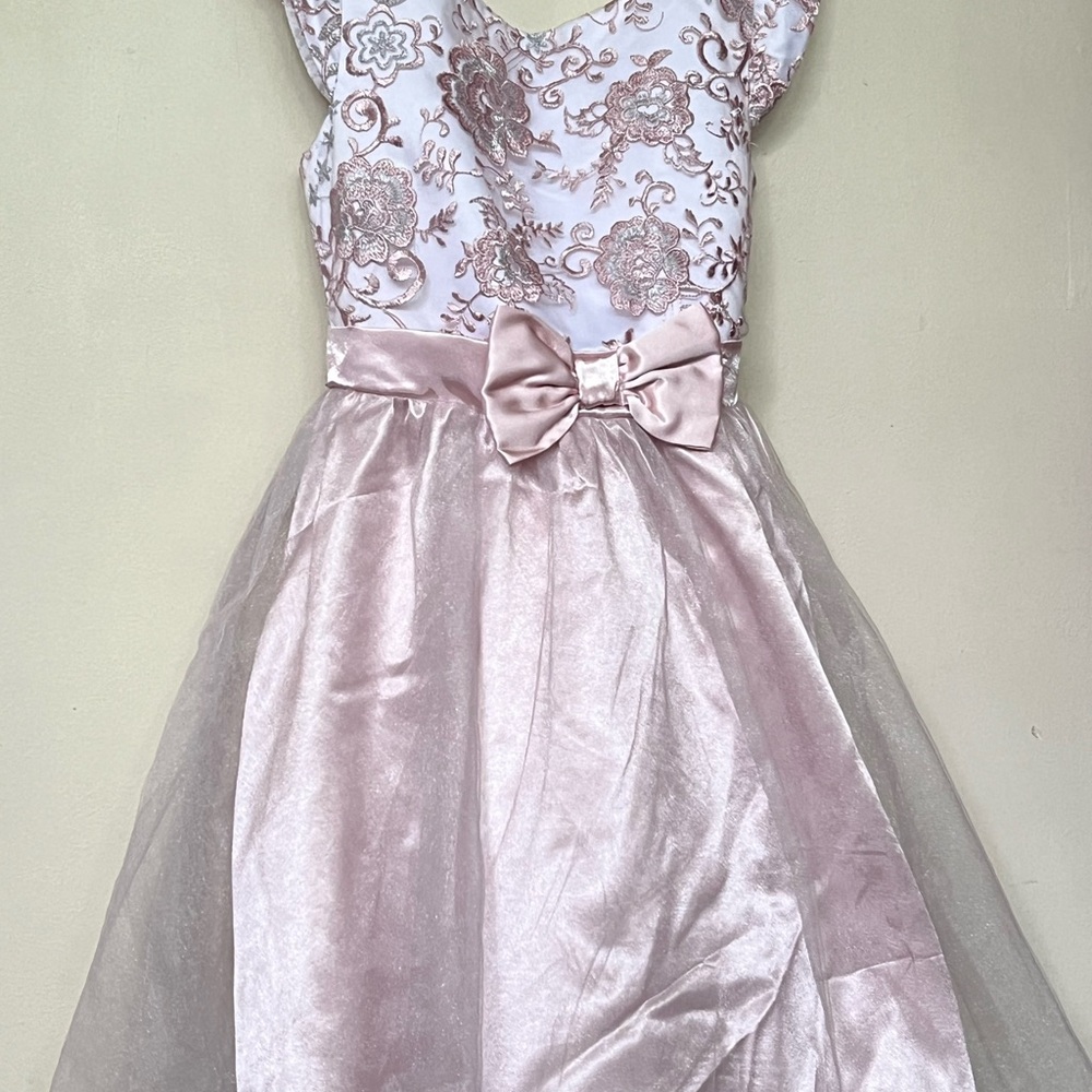 Elegant Pink Floral Kids Dress